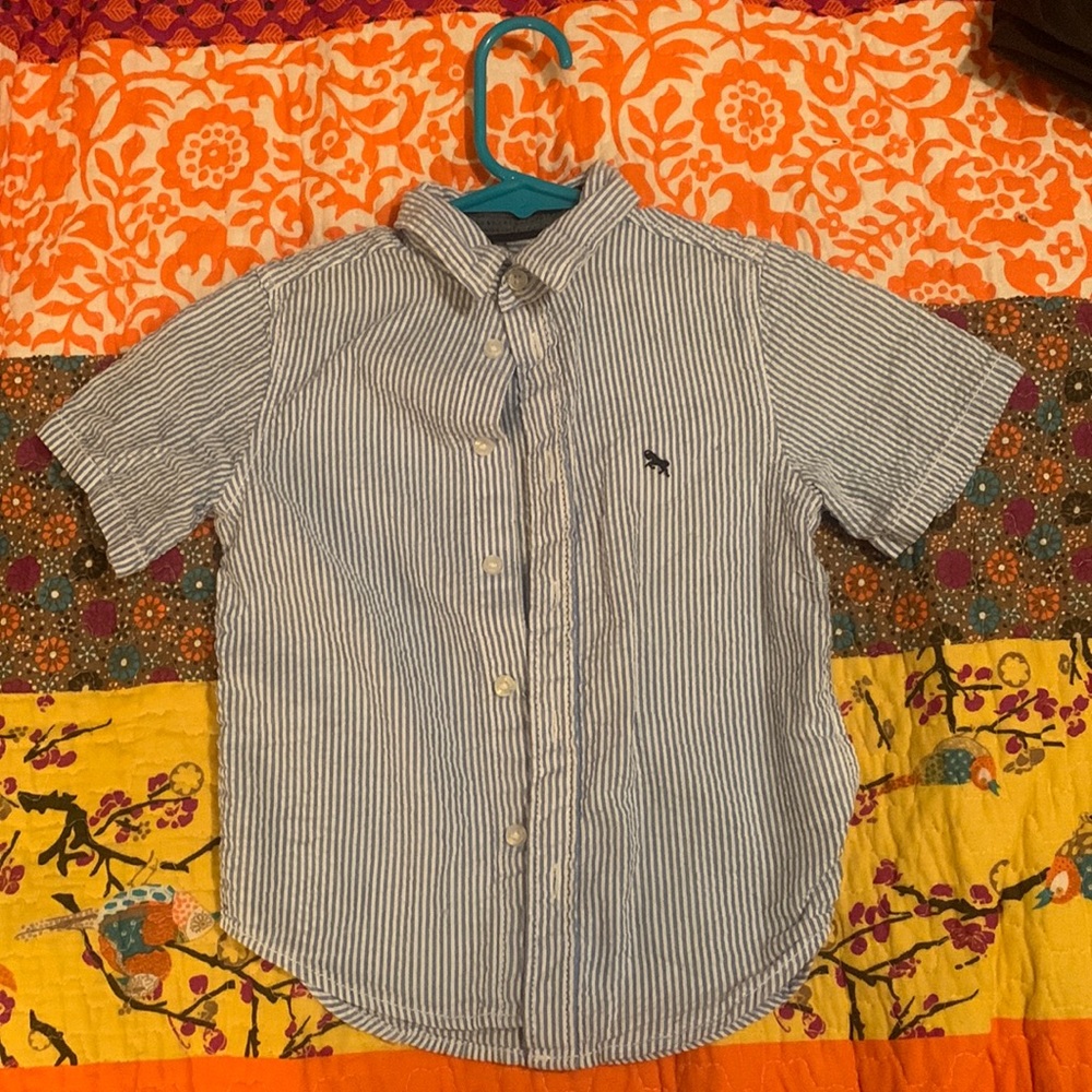 Seersucker button down shirt